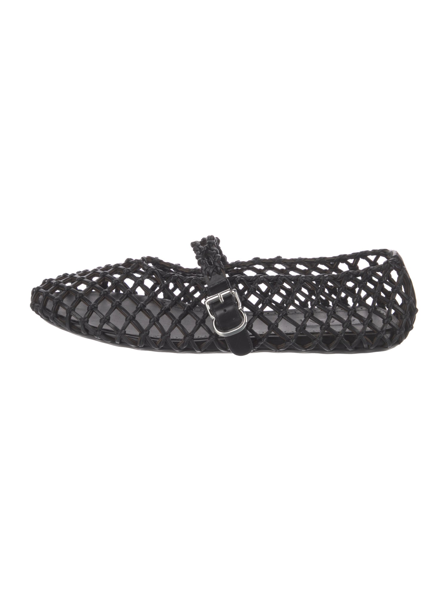 Alaïa Lambskin Braided Accents Mary Jane Flats