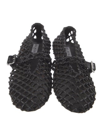 Alaïa Lambskin Braided Accents Mary Jane Flats