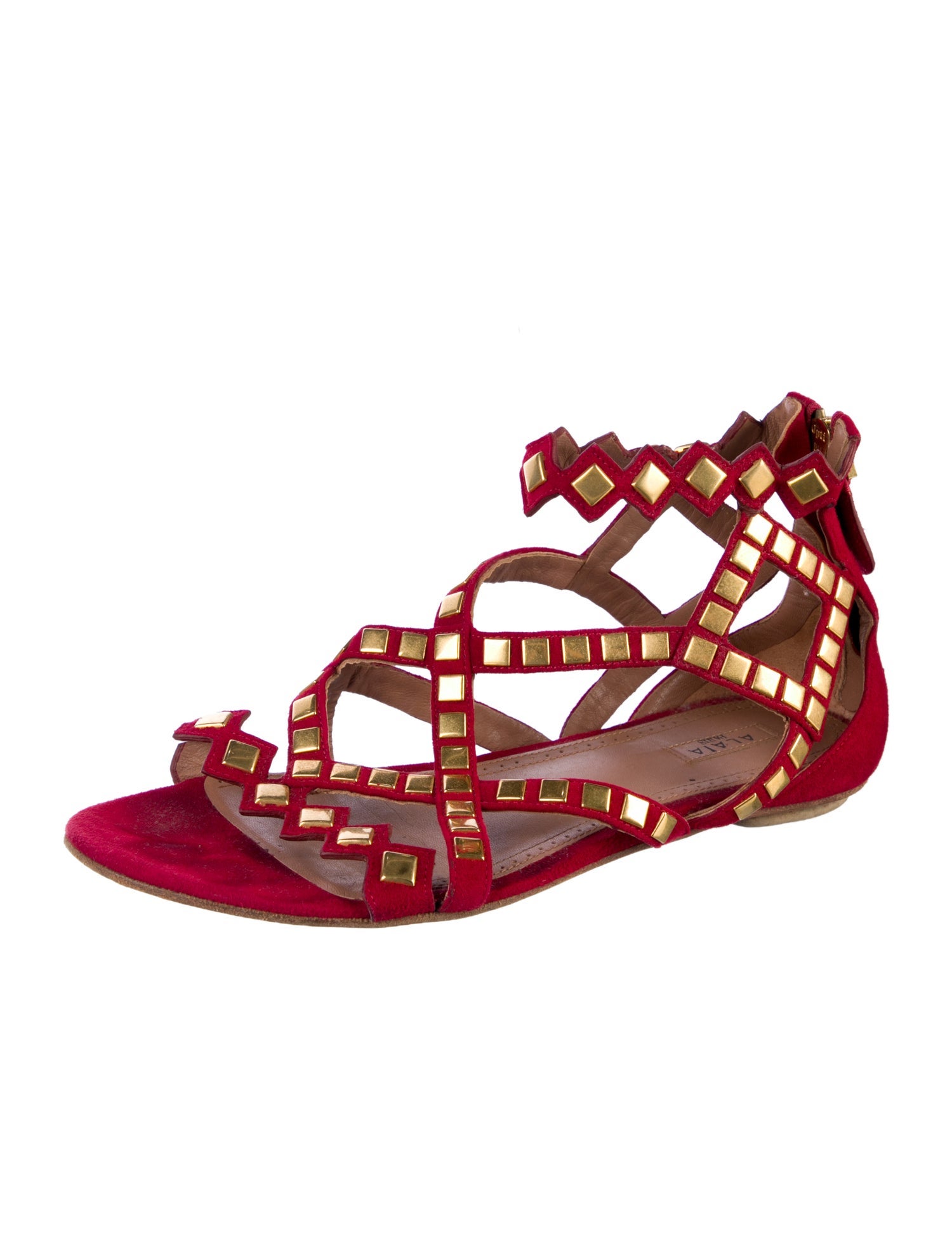 Alaïa Suede Studded Accents Gladiator Sandals