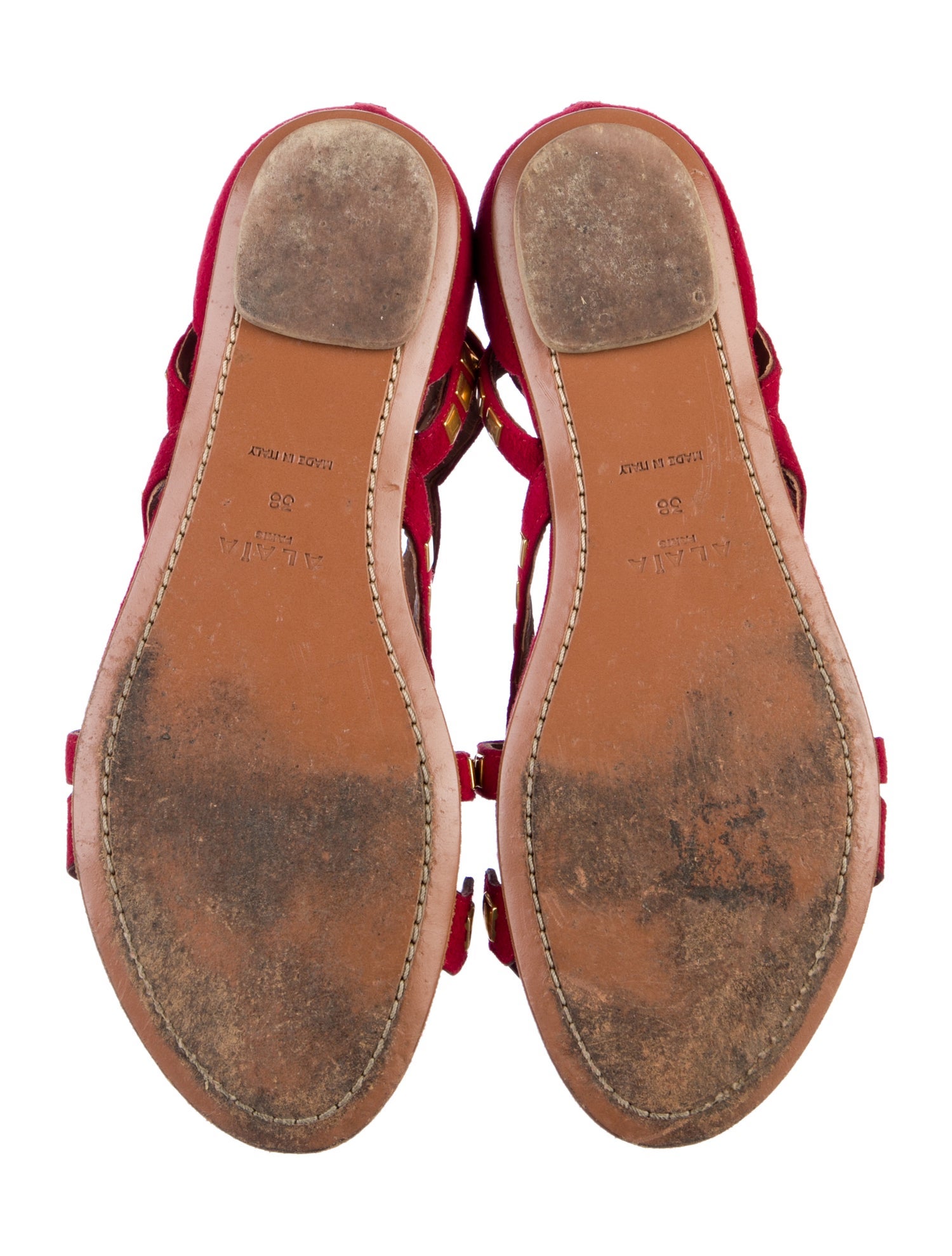 Alaïa Suede Studded Accents Gladiator Sandals