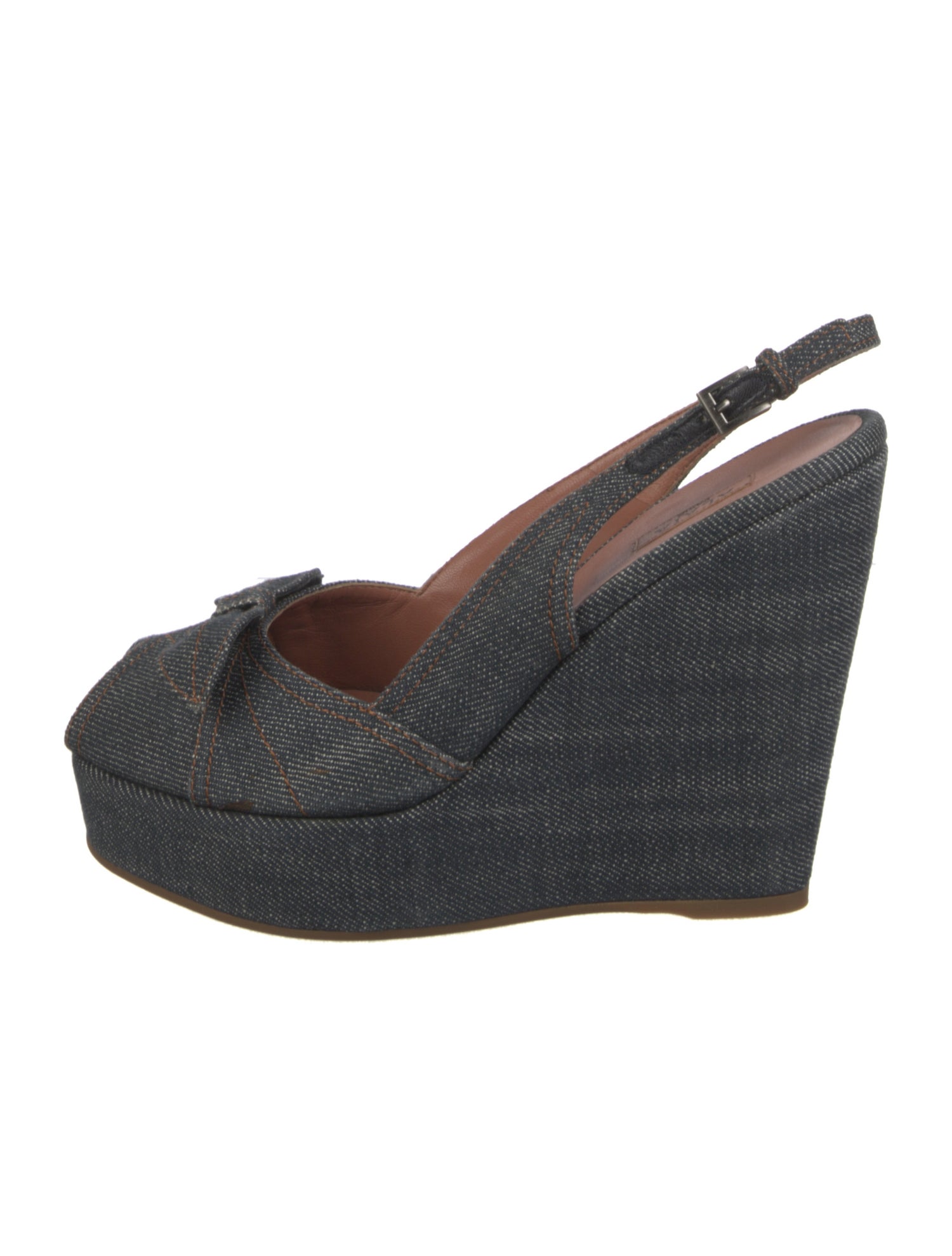 Alaïa Denim Bow Accents Espadrilles