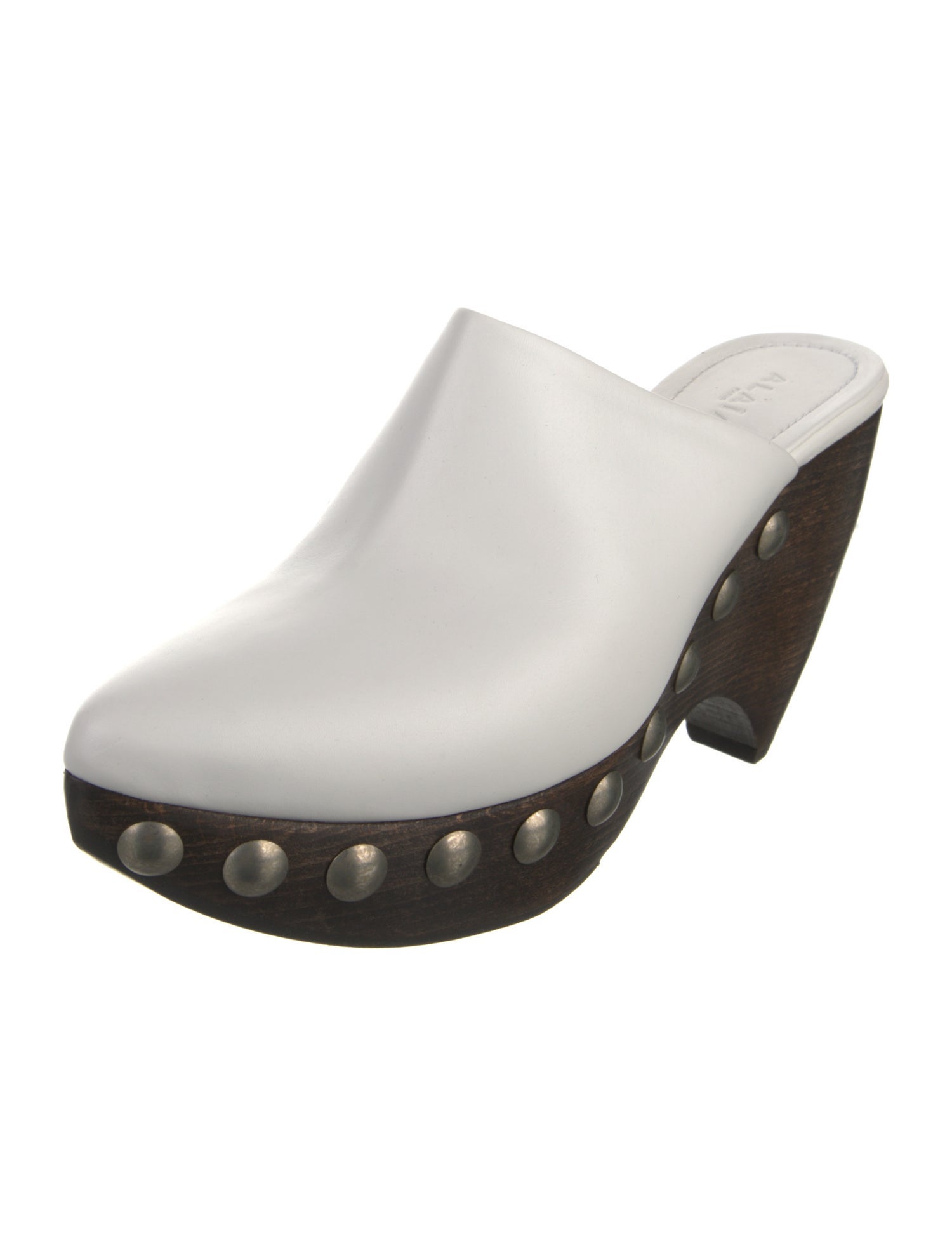 Alaïa Leather Studded Accents Mules