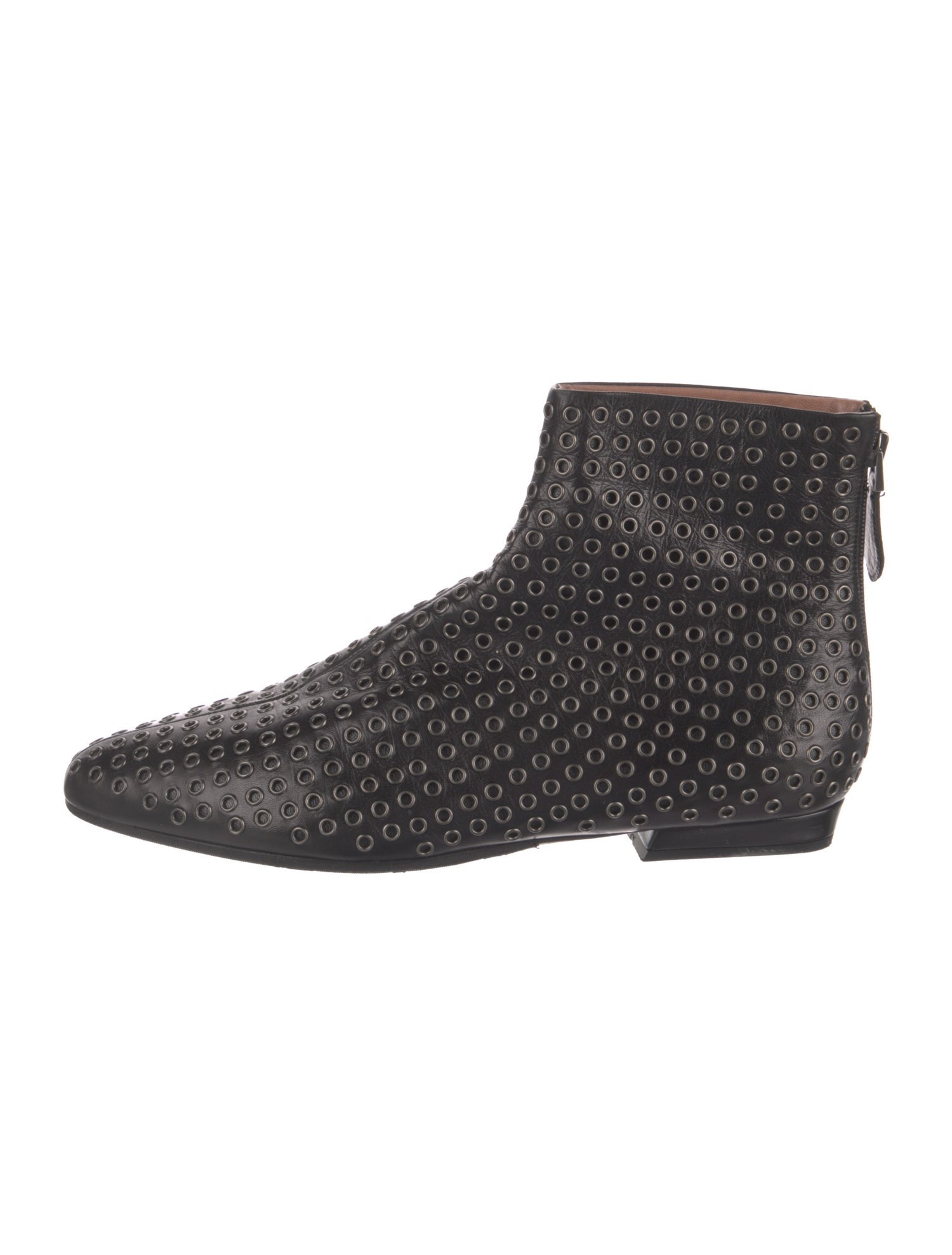 Alaïa Leather Eyelet Trim Boots