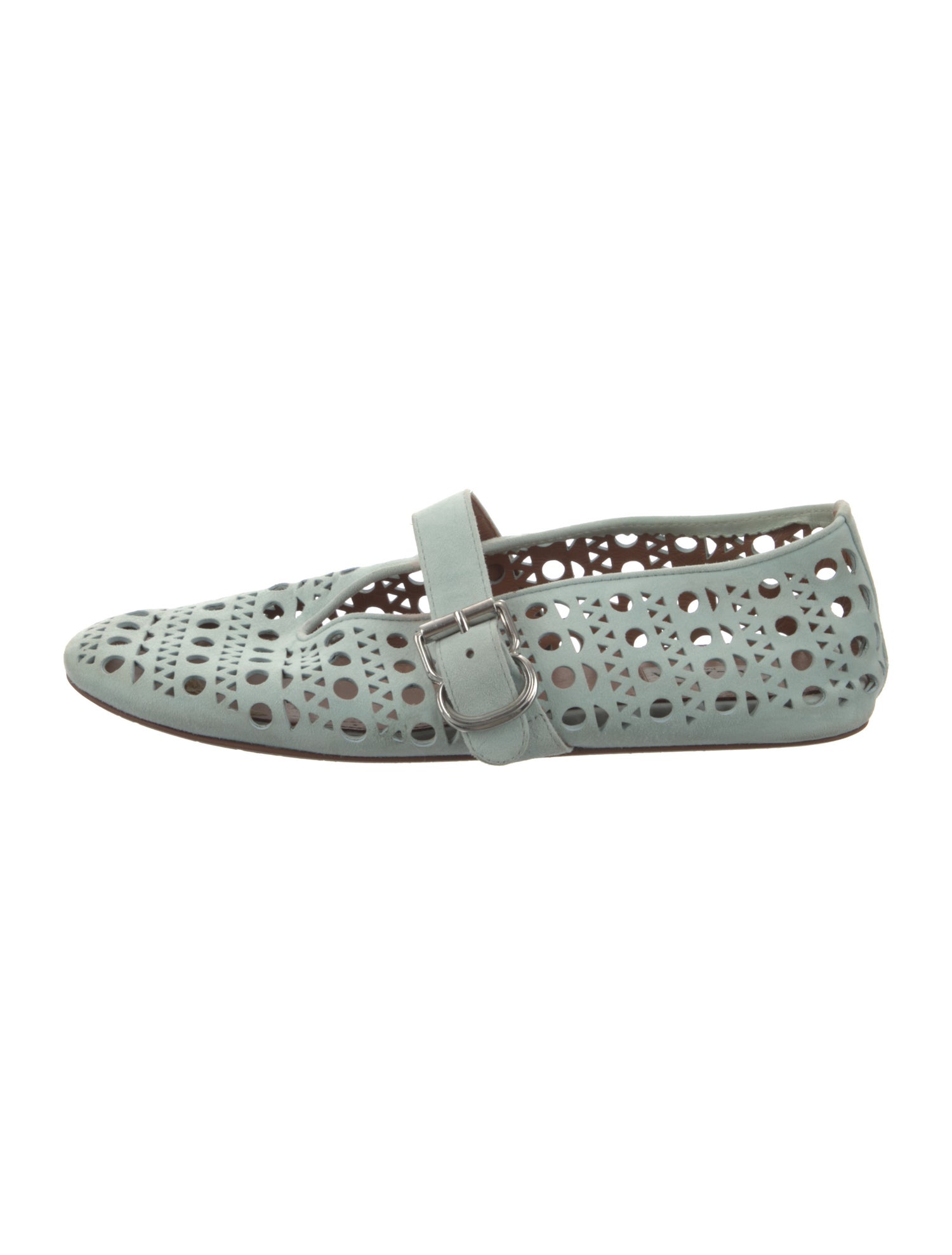 Alaïa Leather Patterned Mary Jane Flats