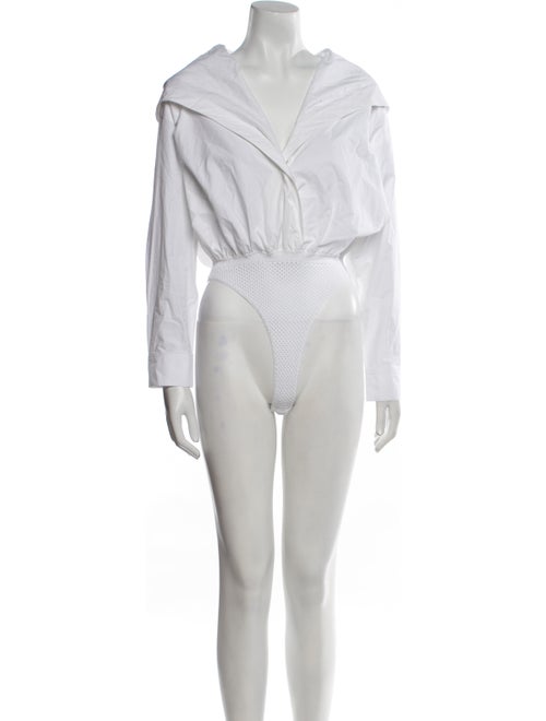 Alaïa V-Neck Long Sleeve Bodysuit