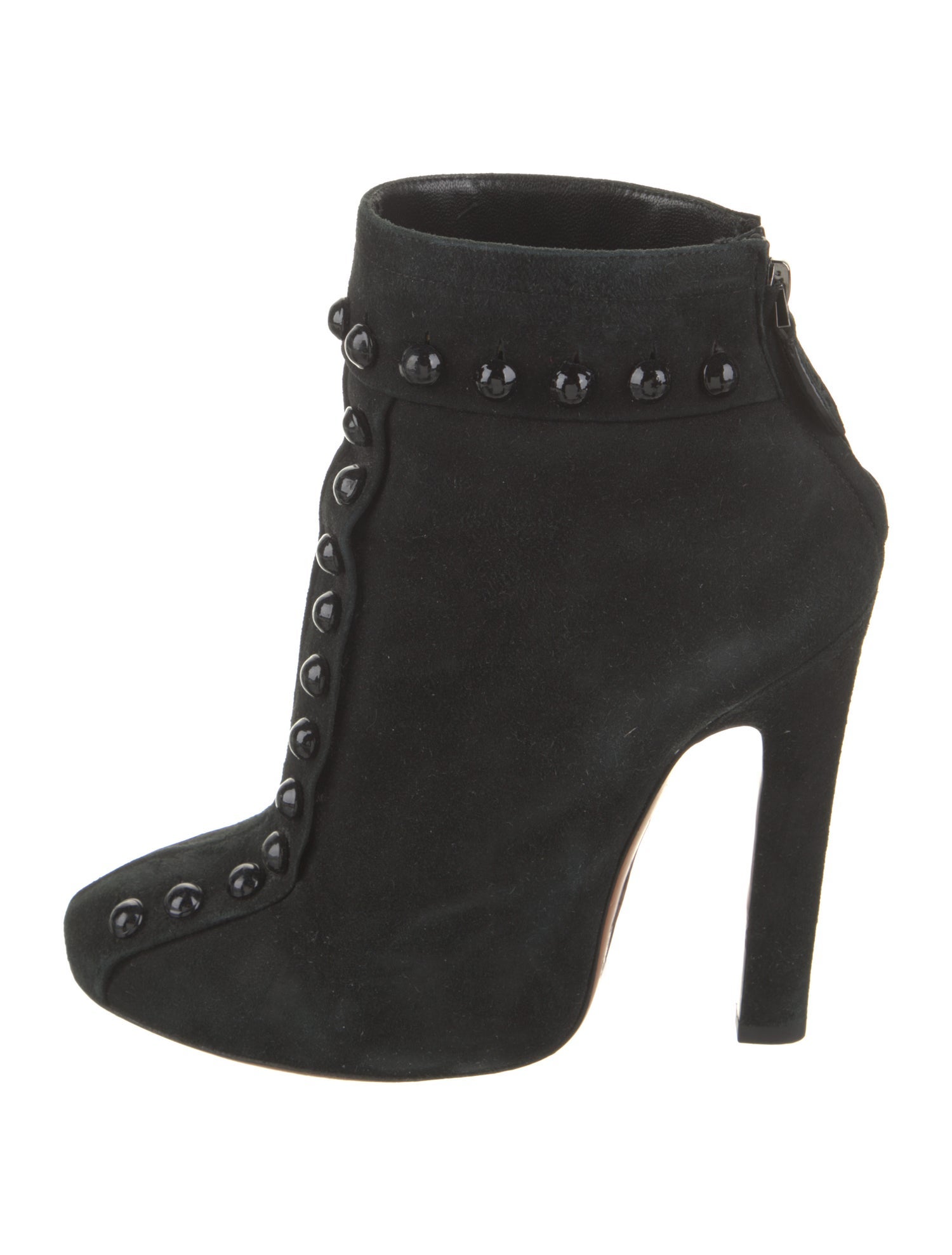 Alaïa Suede Animal Print Lace-Up Boots