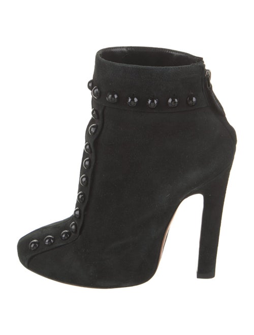 Alaïa Suede Animal Print Lace-Up Boots