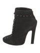 Alaïa Suede Animal Print Lace-Up Boots