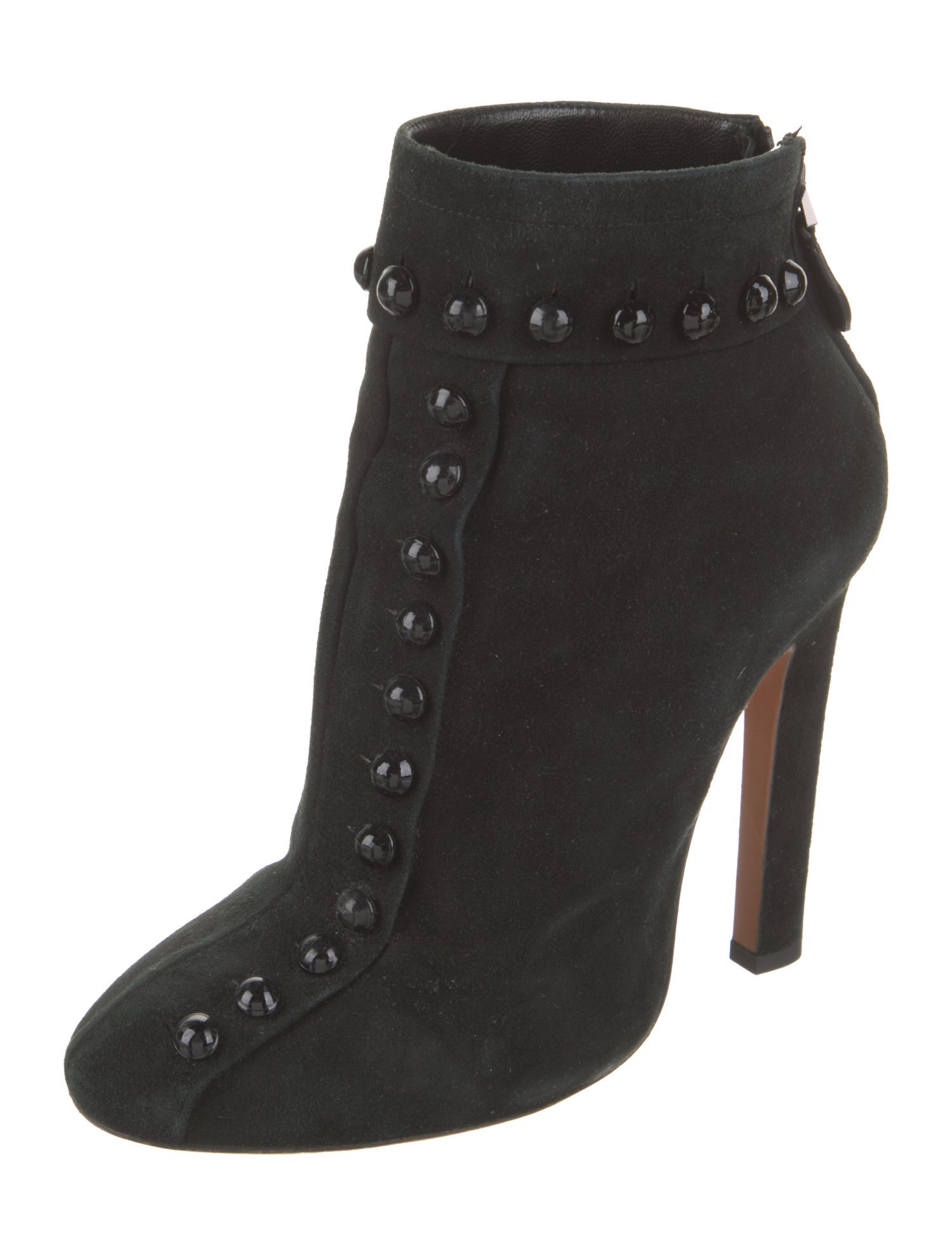 Alaïa Suede Animal Print Lace-Up Boots