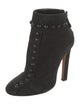 Alaïa Suede Animal Print Lace-Up Boots