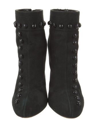 Alaïa Suede Animal Print Lace-Up Boots