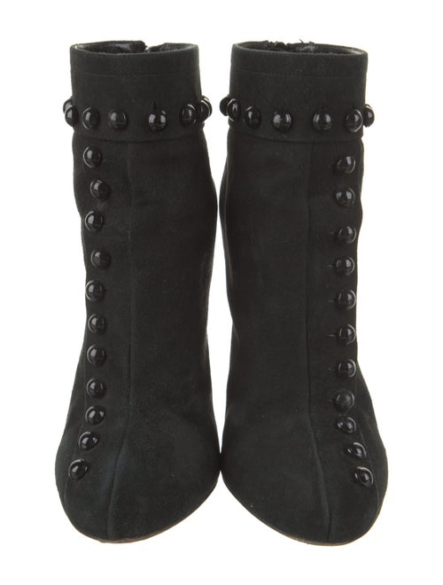 Alaïa Suede Animal Print Lace-Up Boots
