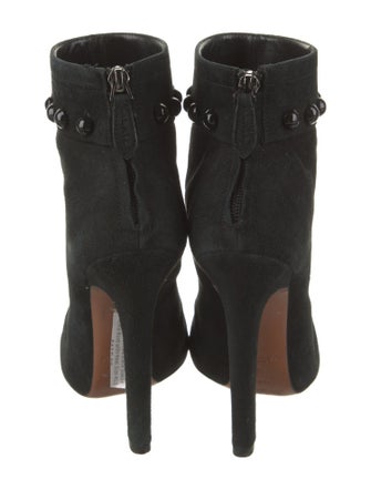 Alaïa Suede Animal Print Lace-Up Boots