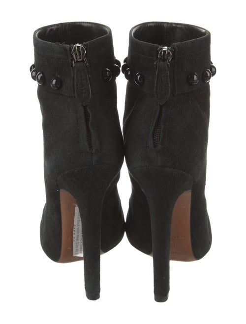 Alaïa Suede Animal Print Lace-Up Boots