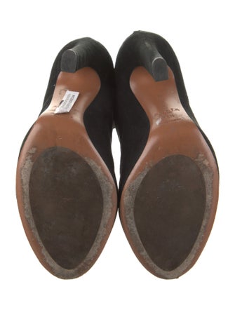 Alaïa Suede Animal Print Lace-Up Boots