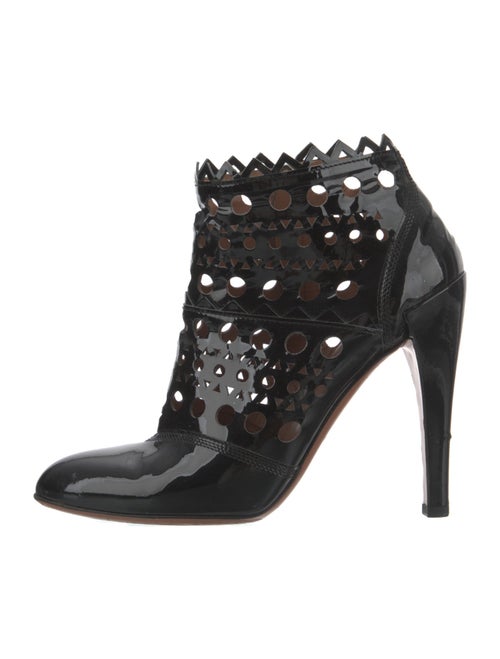 Alaïa Patent Leather Lasercut Accents Boots