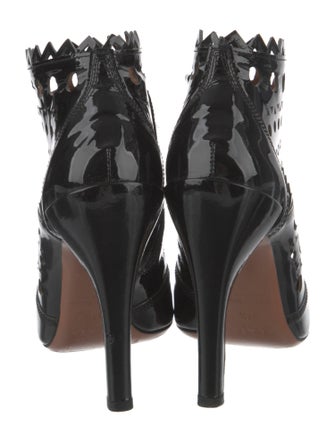 Alaïa Patent Leather Lasercut Accents Boots