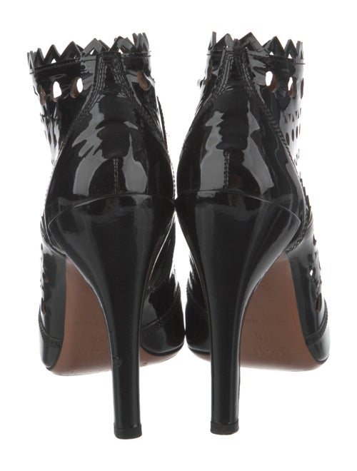 Alaïa Patent Leather Lasercut Accents Boots