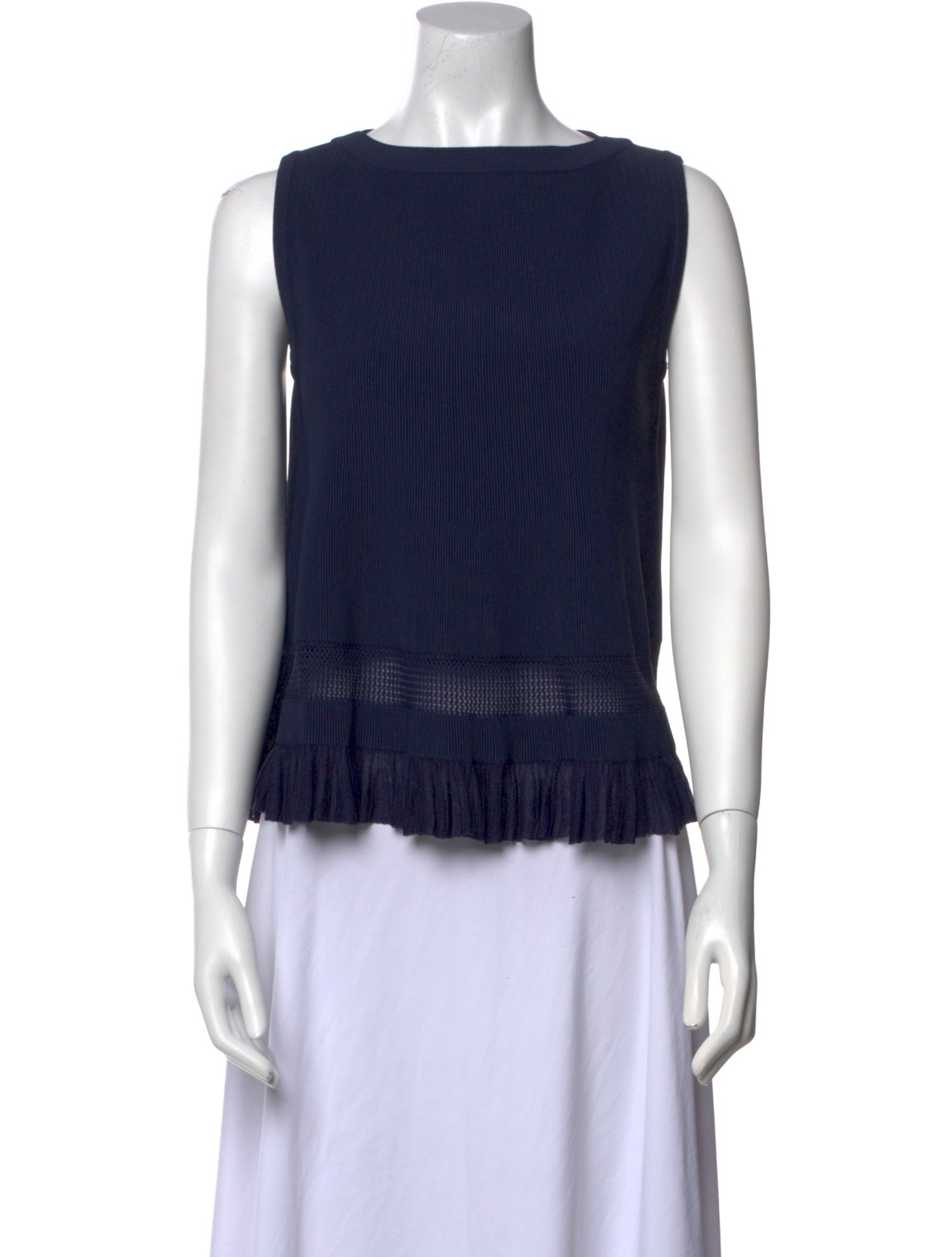 Alaïa Bateau Neckline Sleeveless Top
