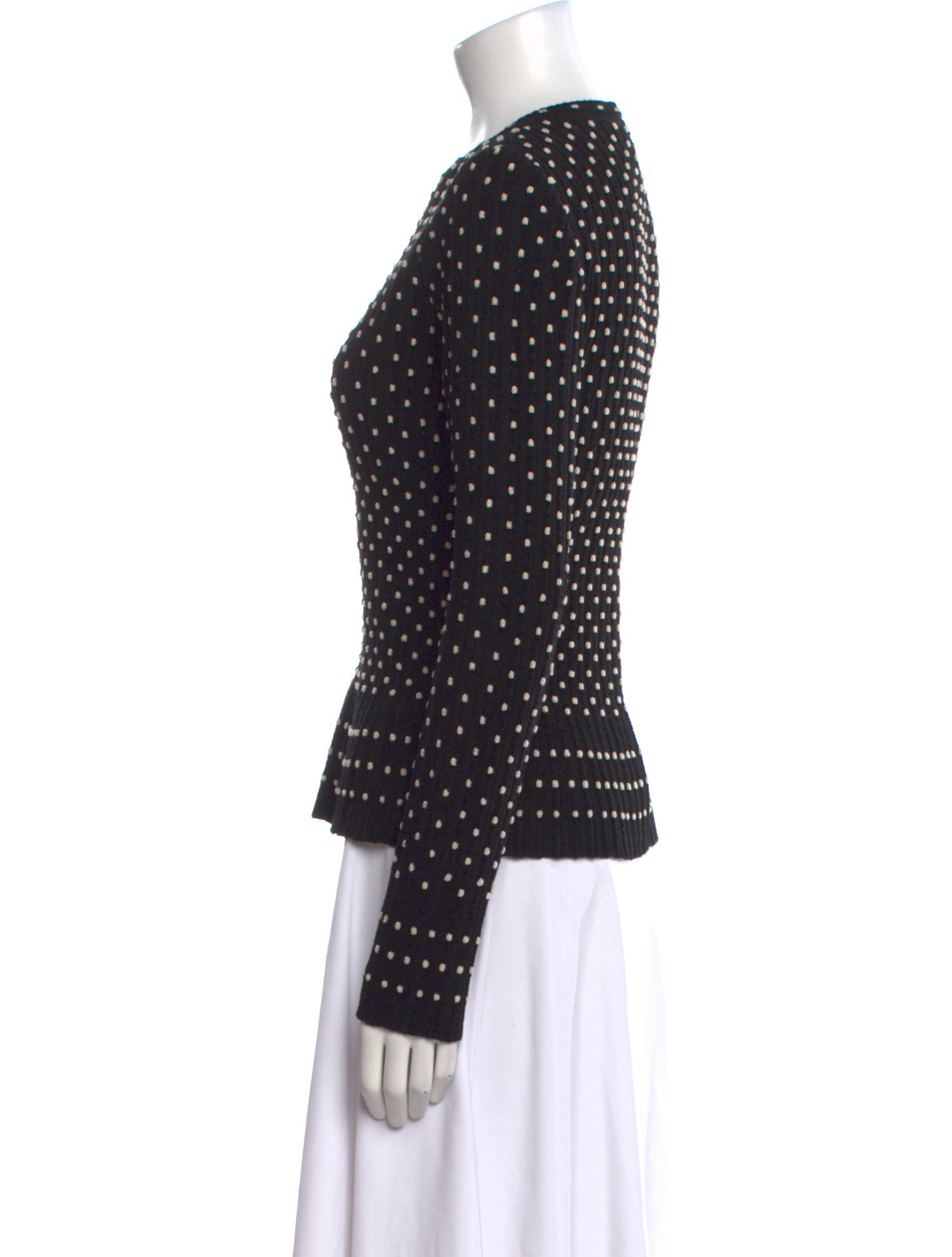 Alaïa Wool Polka Dot Print Sweatshirt