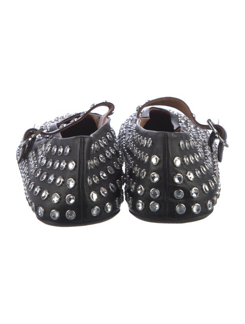 Alaïa Leather Crystal Embellishments Mary Jane Flats