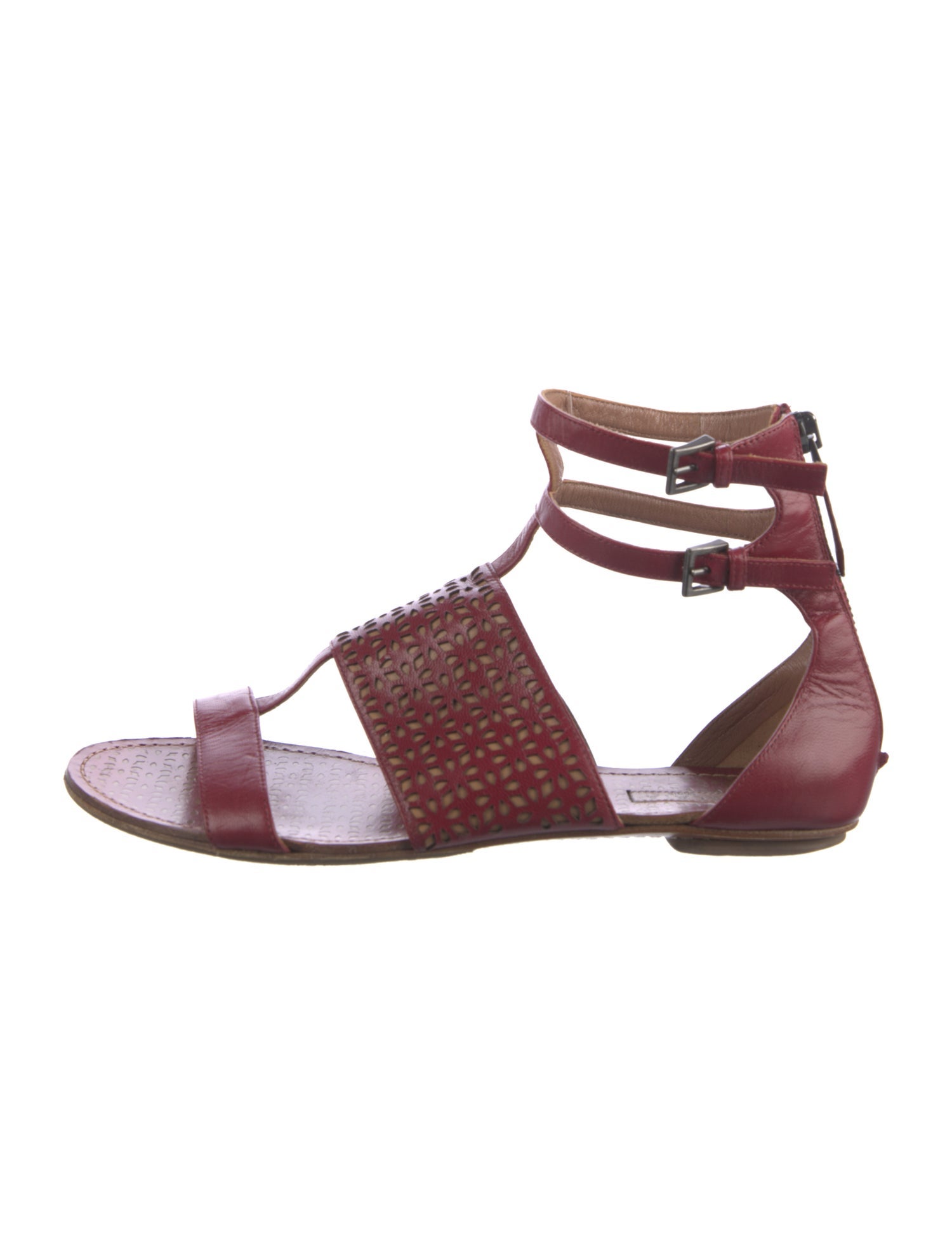 Alaïa Leather Animal Print Gladiator Sandals