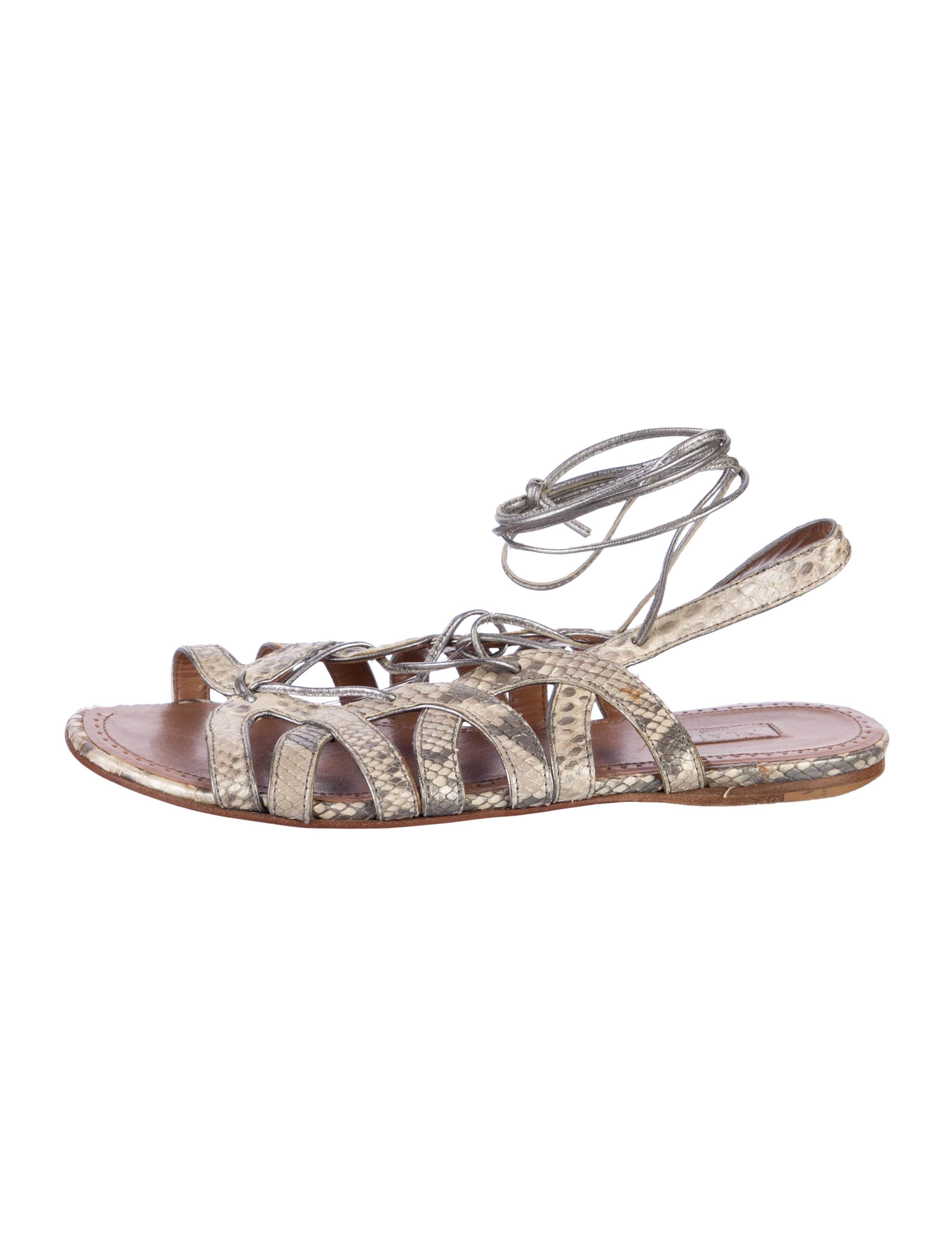Alaïa Snakeskin Animal Print Gladiator Sandals
