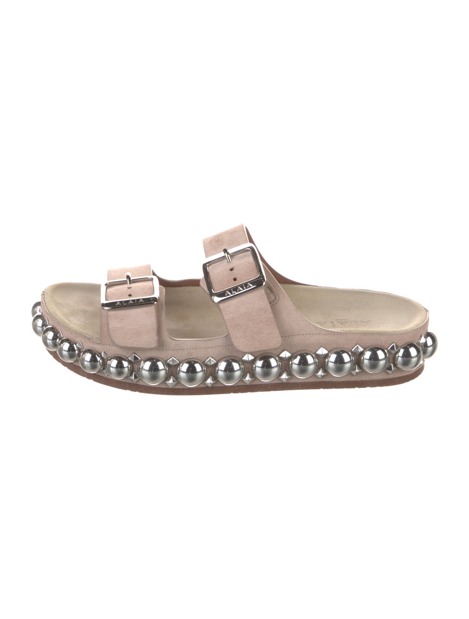 Alaïa Suede Studded Accents Slides