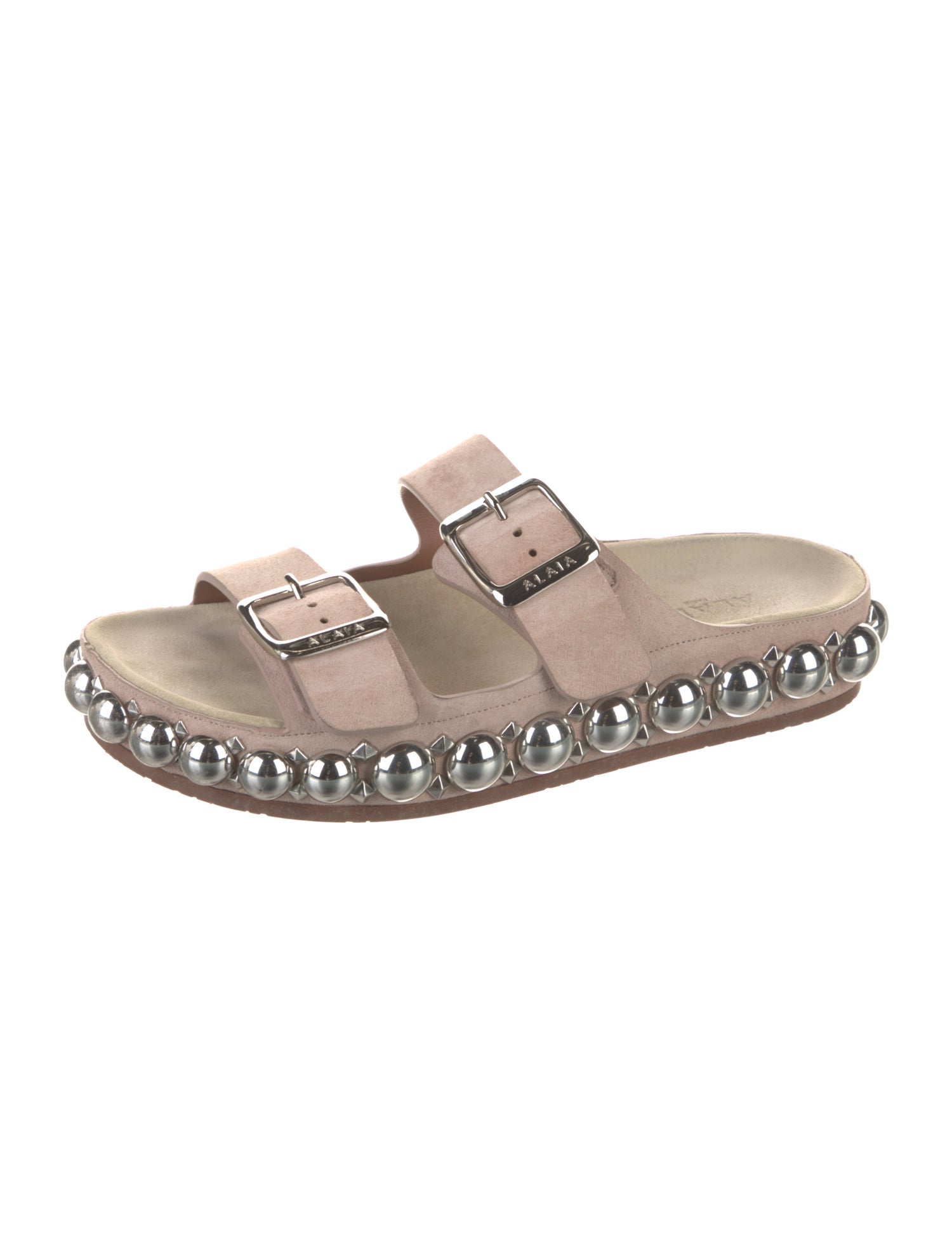 Alaïa Suede Studded Accents Slides