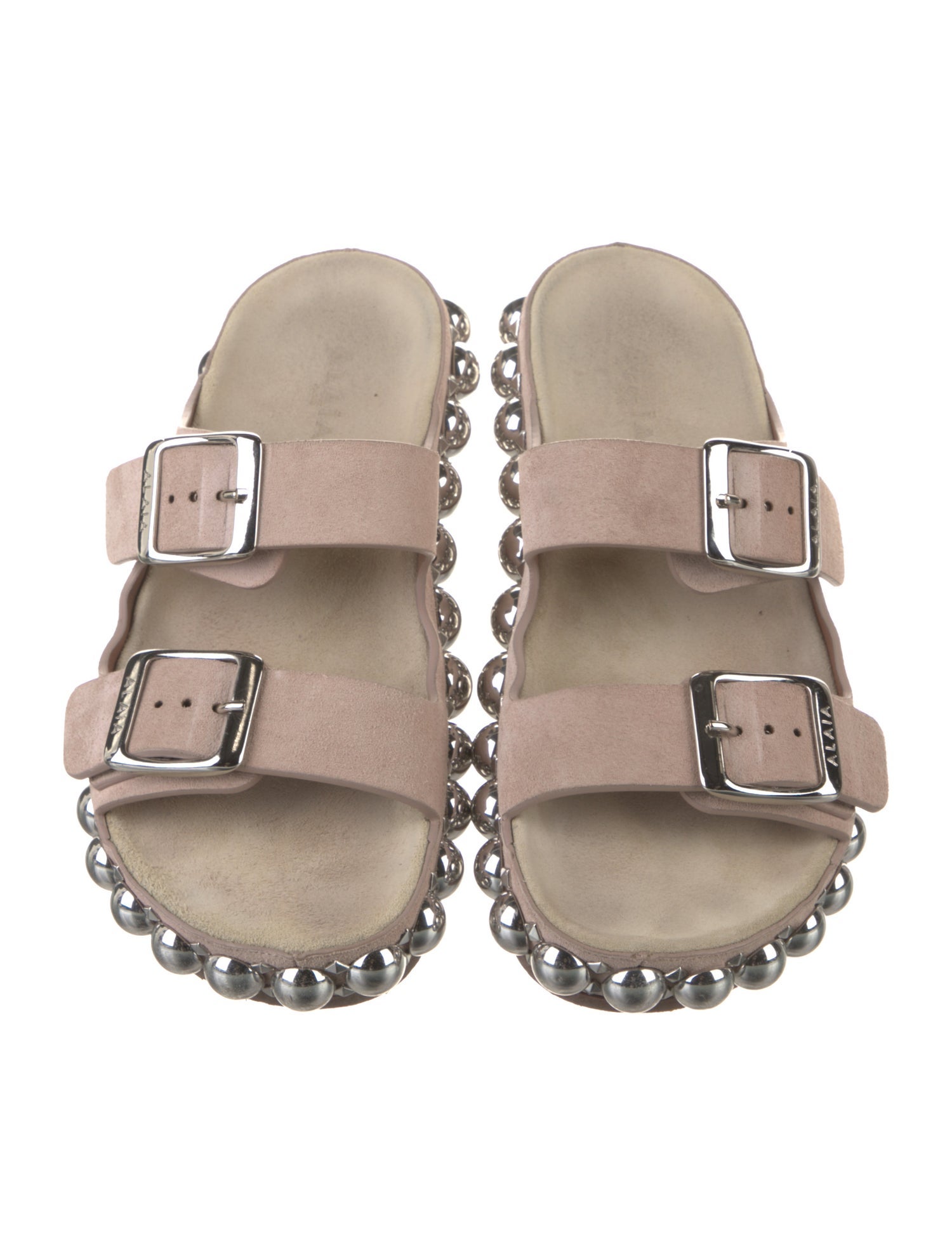 Alaïa Suede Studded Accents Slides