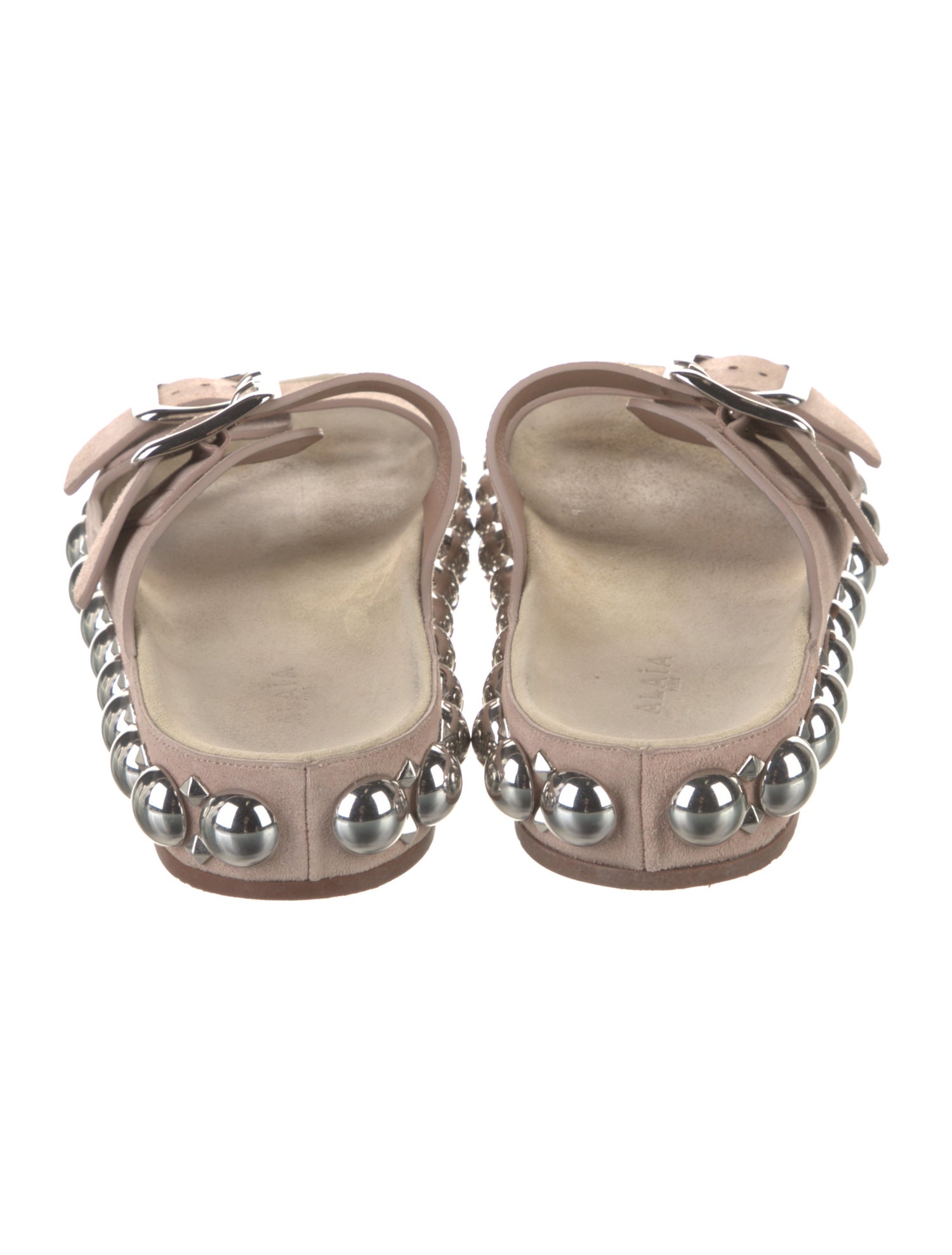 Alaïa Suede Studded Accents Slides