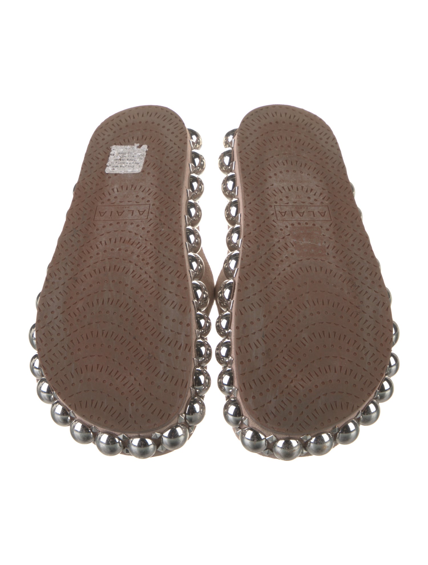 Alaïa Suede Studded Accents Slides