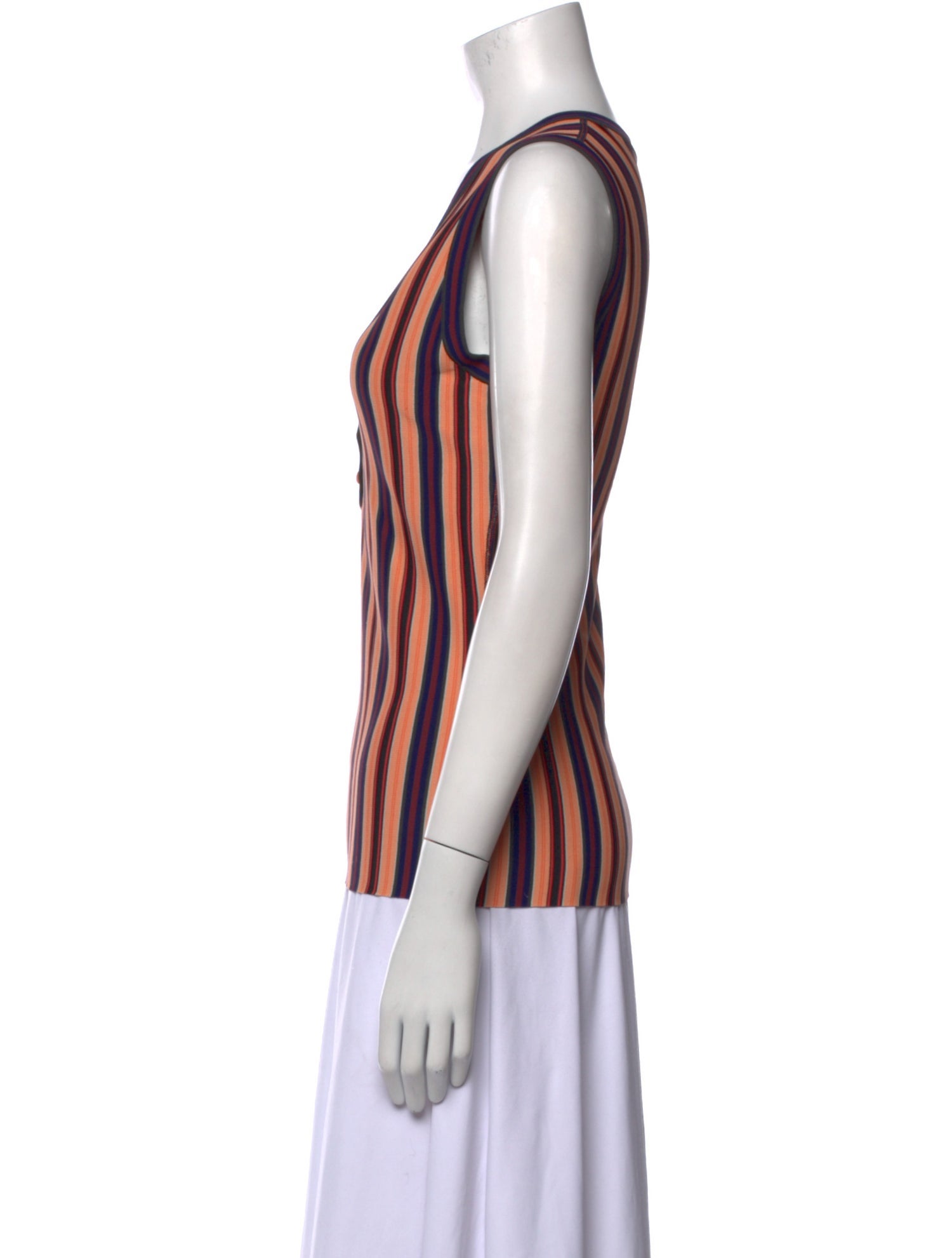 Alaïa Striped V-Neck Top