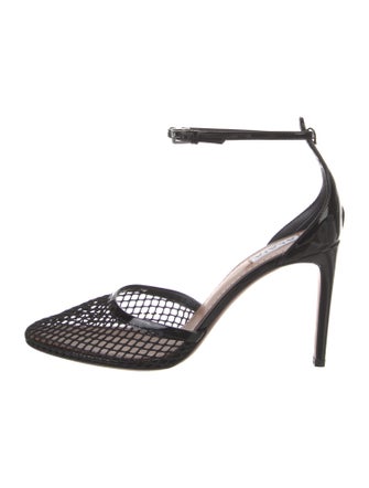 Alaïa Mesh Leather Trim Embellishment D'Orsay Pumps