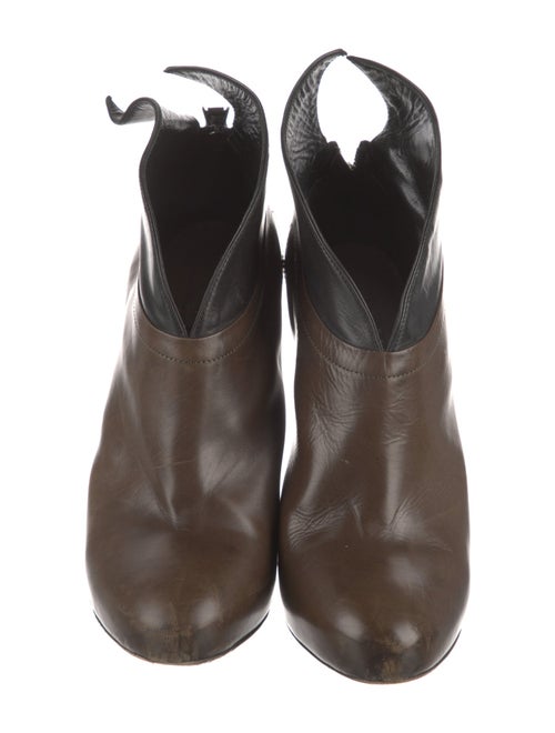 Alaïa Leather Colorblock Pattern Lace-Up Boots