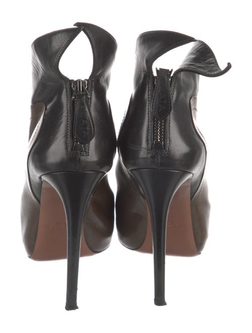 Alaïa Leather Colorblock Pattern Lace-Up Boots