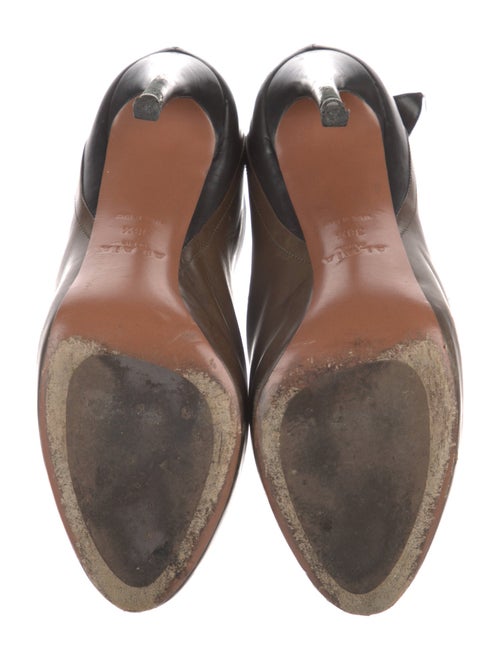 Alaïa Leather Colorblock Pattern Lace-Up Boots