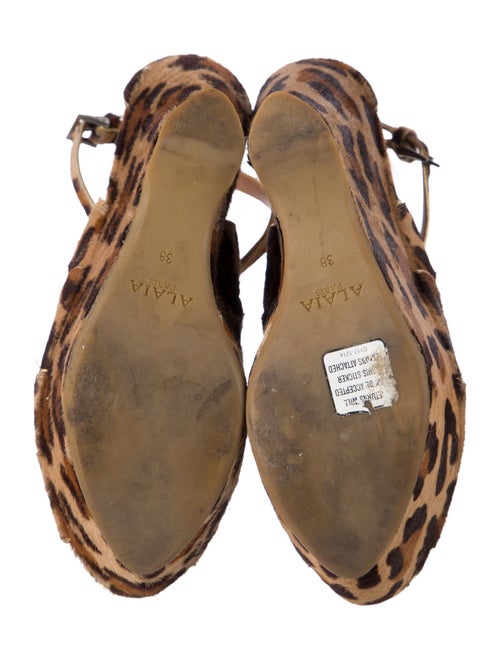 Alaïa Ponyhair Animal Print Sandals