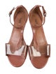 Alaïa Leather Lasercut Accents T-Strap Sandals