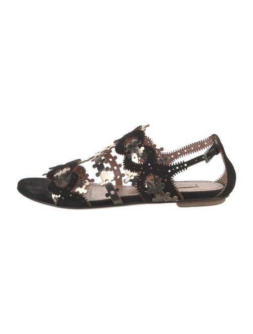 Alaïa Suede Animal Print Slingback Sandals