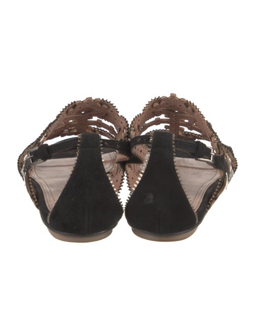 Alaïa Suede Animal Print Slingback Sandals