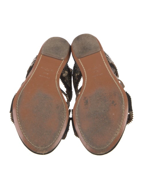 Alaïa Suede Animal Print Slingback Sandals