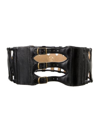 Alaïa Wide Leather Waist Belt