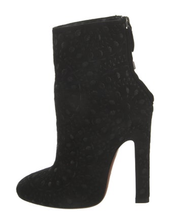 Alaïa Suede Embroidered Accent Boots