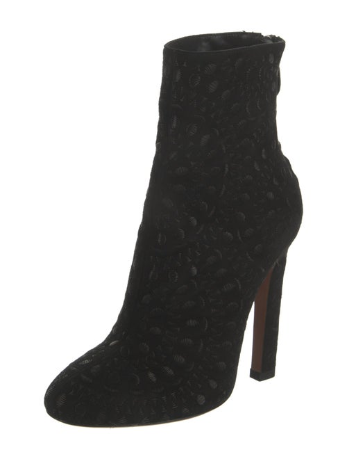 Alaïa Suede Embroidered Accent Boots