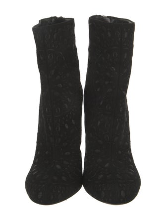 Alaïa Suede Embroidered Accent Boots