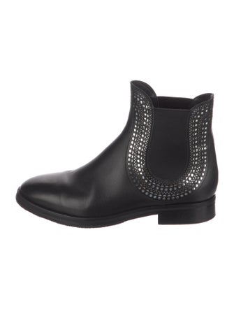 Alaïa Leather Lasercut Accents Chelsea Boots