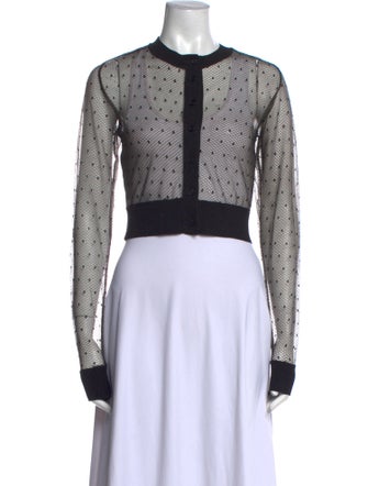 Alaïa Lace Pattern Crew Neck Sweater