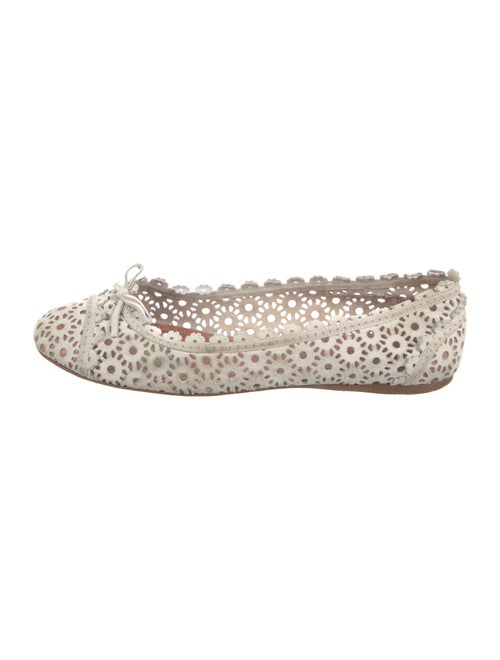 Alaïa Leather Lasercut Accents Ballet Flats