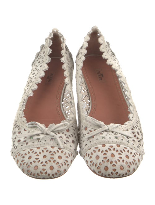Alaïa Leather Lasercut Accents Ballet Flats